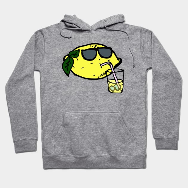 Lemon drinking lemonade Hoodie by akachayy